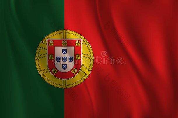 一旗关于葡萄牙,波浪状的