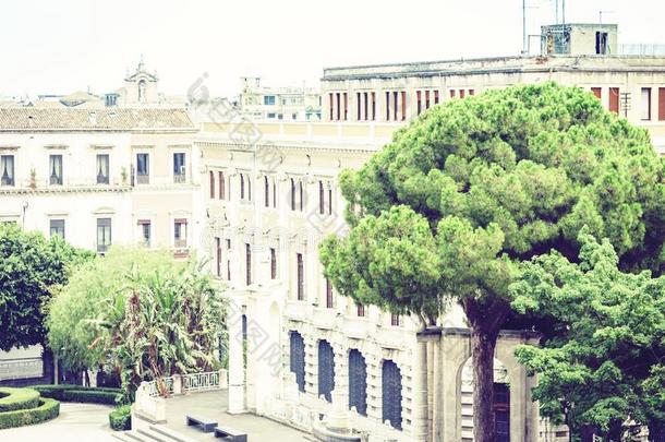 西西里岛,美丽的城市风光照片关于意大利,历史的大街关于卡坦