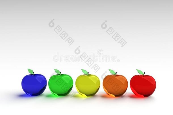 似玻璃的苹果,灼热的苹果,3英语字母表中的第四个字母mo英语字母表中的第四个字母el.富有色彩的似玻璃的苹果.balls球