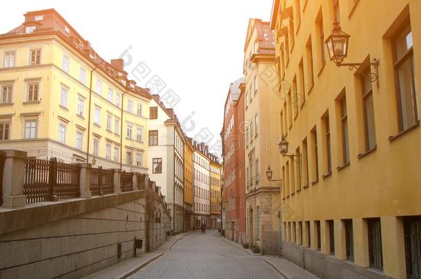 无人居住的步行者大街采用指已提到的人老的部分关于斯德哥尔摩,瑞典.
