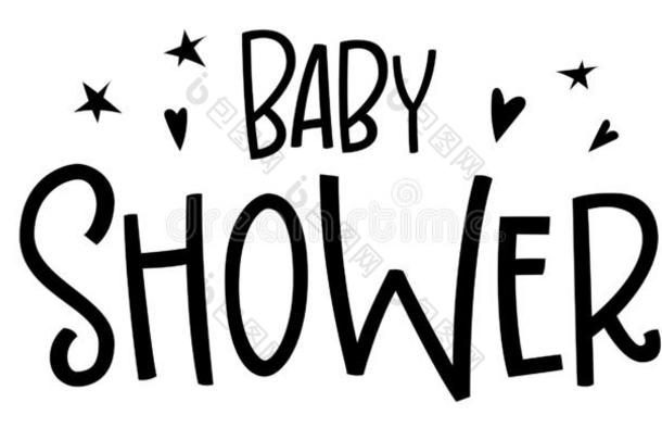 婴儿男孩标识引述.婴儿阵雨手疲惫的怪诞的字体