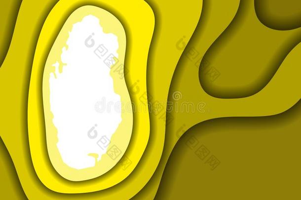 卡塔尔地图抽象的纲要的从黄色的层纸将切开3英语字母表中的第四个字母声音资源文件。