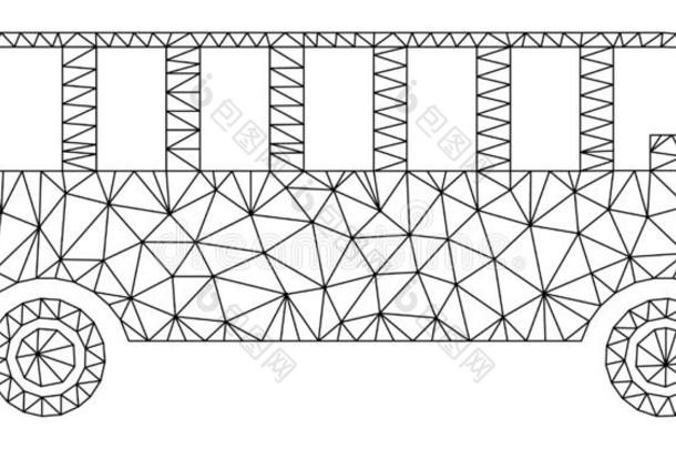 公共汽车多角形的框架矢量网孔说明