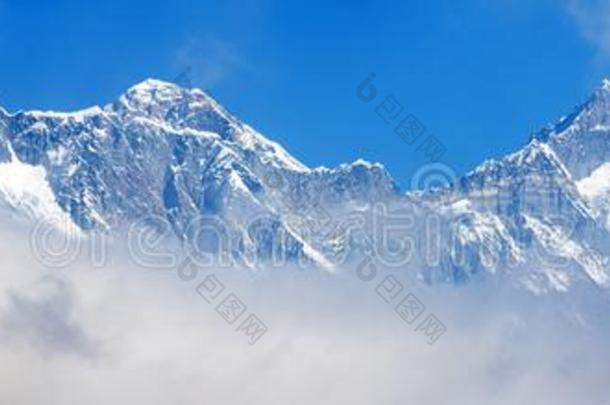 登上珠穆朗玛峰和洛子峰-尼泊尔喜马拉雅山脉山