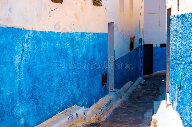 蓝色和白色的大街采用指已提到的人城design设计奥黛丽和其他产品采用黑色胸带摩洛哥羊皮革
