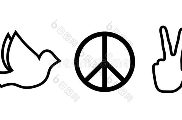 和平和爱手势.