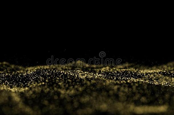 金色的微粒焦外成像,说明微粒波浪背景