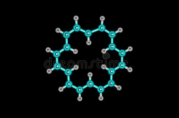 环十八烯分子的结构隔离的向黑的