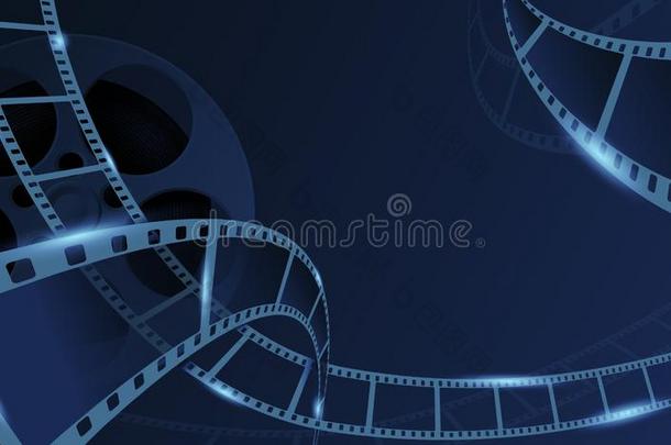 影片条和电影院rareeartliquidlaser稀土元素液态激光器隔离的向蓝色背景.老的IvoryCoast象牙海岸