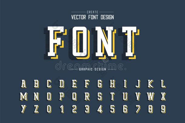 字体和字母表矢量,线条字体和数字设计,图表