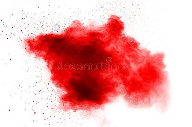 抽象的红色的灰尘splatte红色的向白色的背景.红色的粉export输出