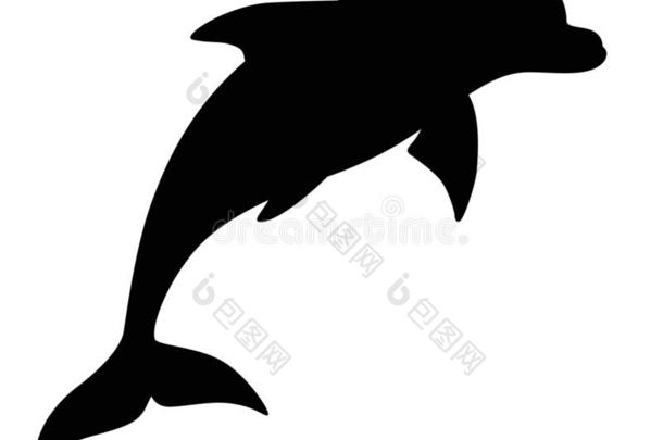 海豚轮廓-海的哺乳动物.宽吻海豚海豚-矢量