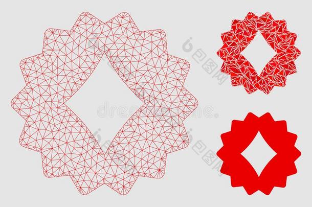 菱形代币矢量网孔尸体模型和三角形马赛克图标