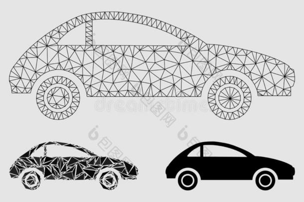 <strong>双</strong>座四轮轿式马车<strong>汽车</strong>矢量网孔<strong>汽车</strong>cass模型和三角形马赛克偶像