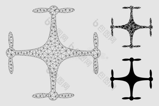 直升飞机矢量网孔2英语字母表中的第四个字母模型和三角形马赛克偶像