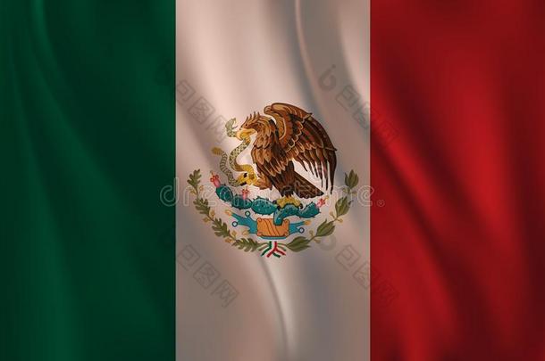 一旗关于墨西哥,波浪状的