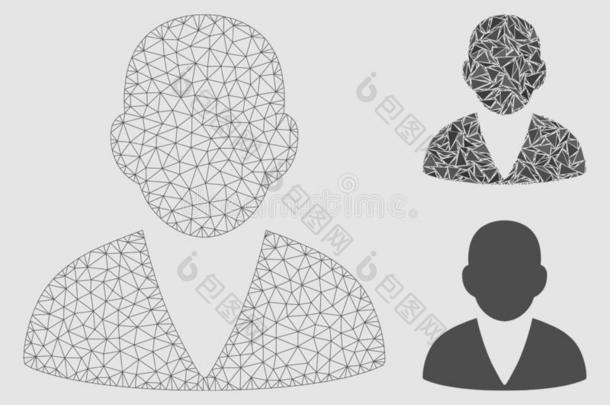 顾客矢量网孔尸体模型和三角形马赛克偶像