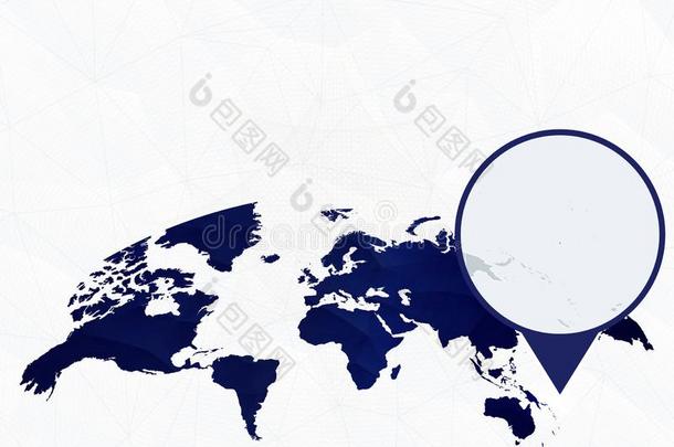 瑙鲁详细的地图突出的向蓝色圆形的世界地图
