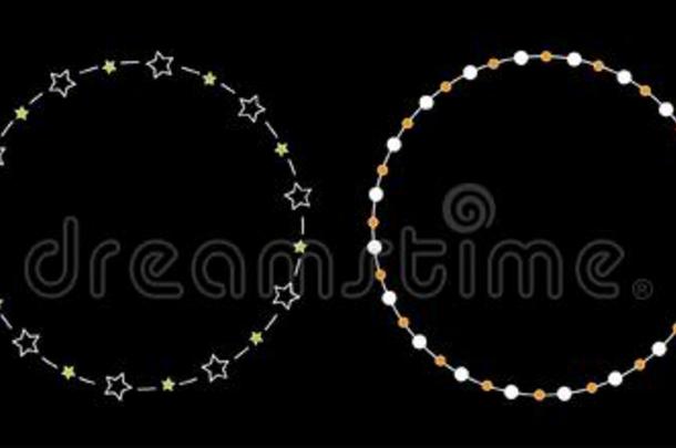 圆形的圆框架花环偶像放置线条.雏菊花,星圆材