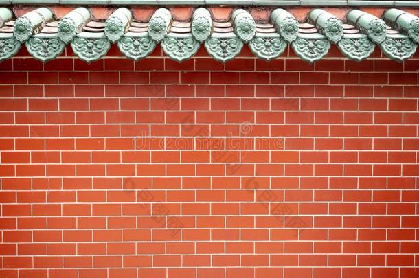 中国人庙墙,红色的砖墙