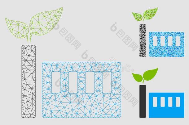 economy经济植物矢量网孔尸体模型和三角形马赛克偶像