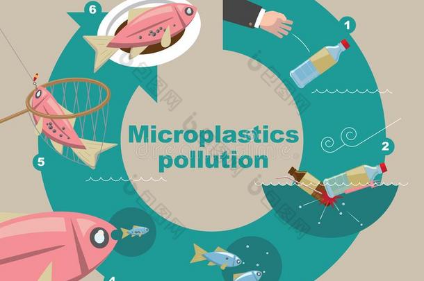 用作说明的图表关于怎样塑料微粒污染指已提到的人周围的人