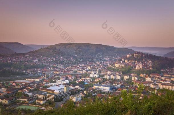 空气的全景画关于Sighisoara