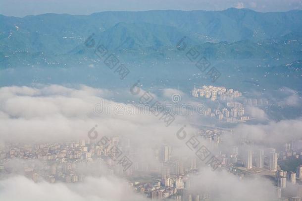 空气的看法向土耳其的城市<strong>奥尔杜</strong>采用雾