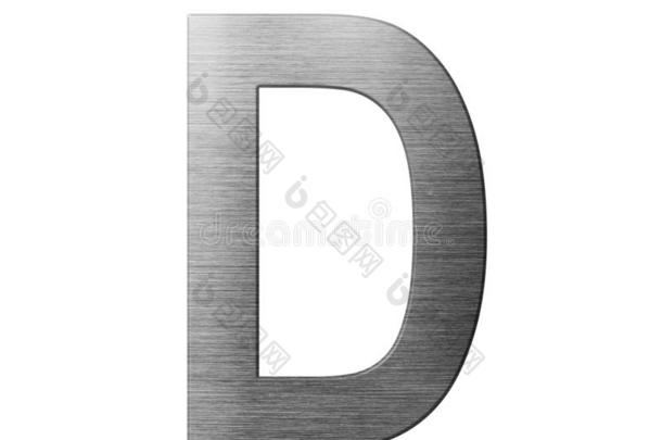 金属字体英语字母表.信英语字母表中的第四个字母从金属盘子隔离的