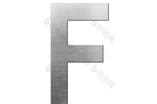 金属字体英语字母表.信英语字母表的第6个字母从金属盘子隔离的