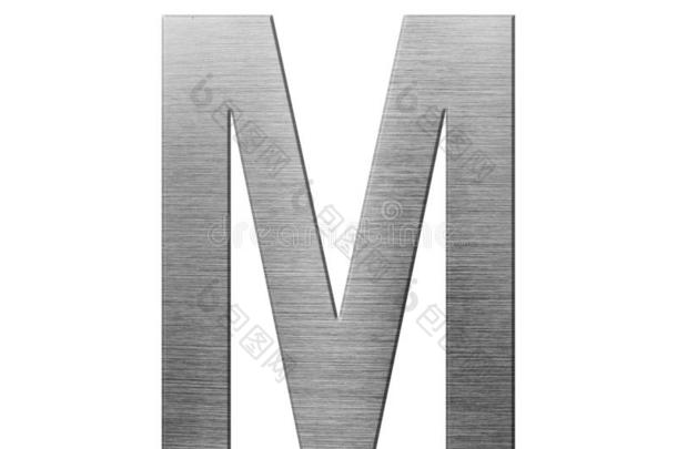 金属字体英语字母表.信英语字母表的第13个字母从金属盘子隔离的