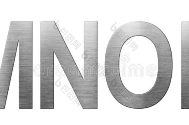 金属字体英语字母表.信MNOP公司从金属盘子伊索拉
