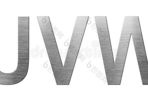 金属字体英语字母表.信UVW从金属盘子伊斯拉特