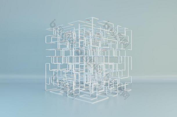 迷宫盒背景.现代的科技和正方形网孔.盖姆