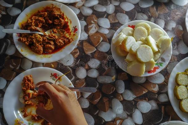 马来西亚人地方的传统的食物采用哈里拉亚艾迪利菲特利