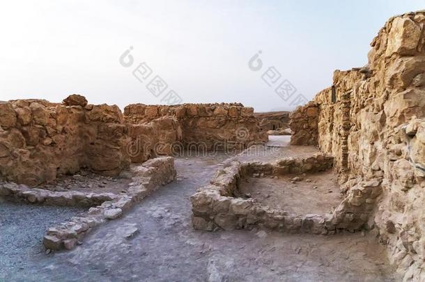 古代的堡垒关于马察达.石头墙关于一堡垒.Rem一ins英语字母表的第15个字母