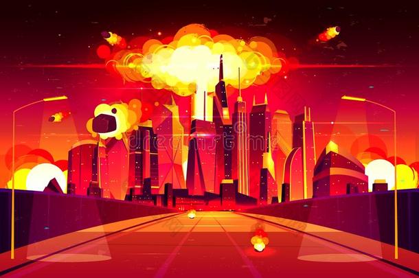 原子核的爆炸城市大都市蘑菇云