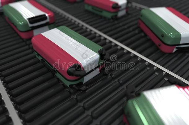 许多旅行手提箱feature的现在分词形式旗关于匈牙利.匈牙利的<strong>巡回</strong>演出
