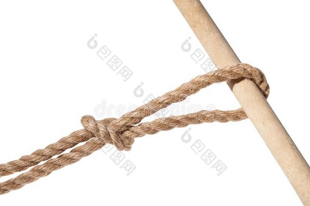 打滑投下的结系向黄麻纤维粗绳隔离的