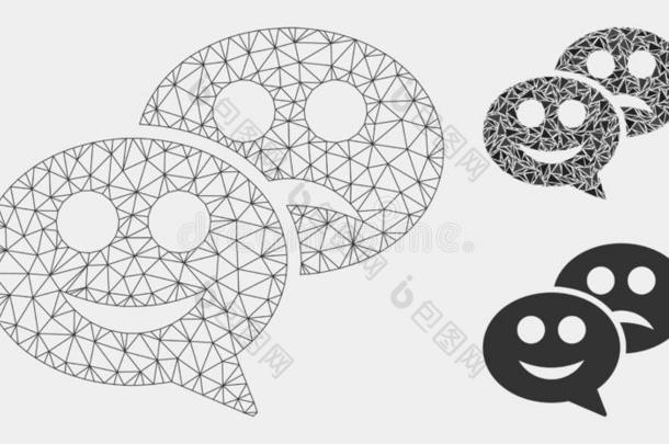 情感聊天信息矢量网孔网模型和三角形生态种群