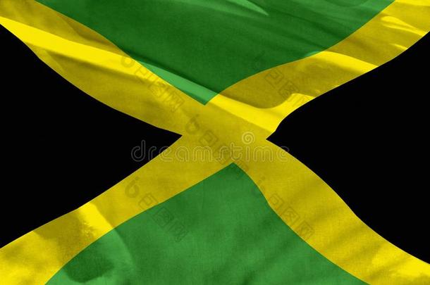 波浪状的牙买加<strong>旗</strong>为使用同样地质地或<strong>背景</strong>,指已提到的人<strong>旗</strong>