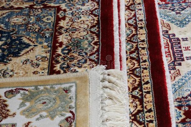 波斯的地毯背景和几何学的装饰