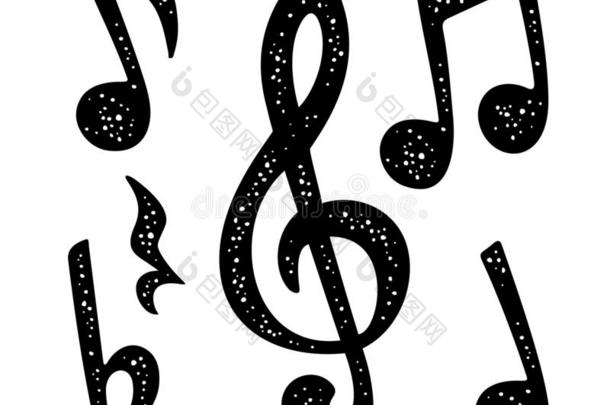 放置音乐记下.音乐书法的书法字体.vectograp矢量图