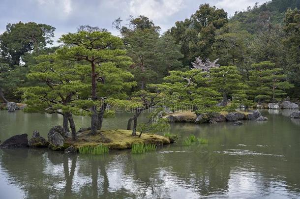 一湖和岛采用指已提到的人金色的亭公园.