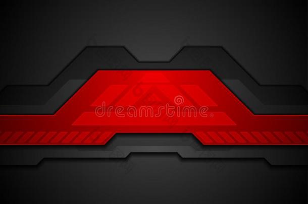 红色的和黑的抽象的科技背景