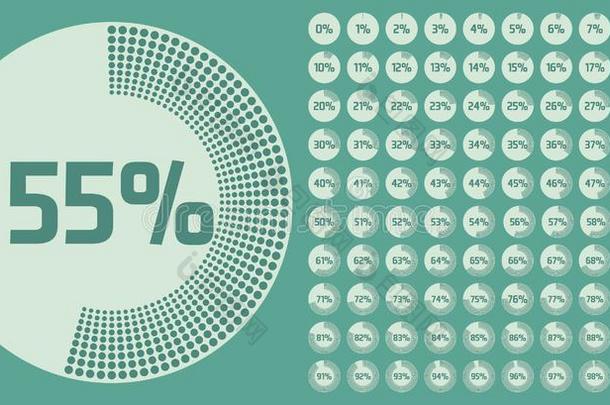 放置关于圆百分比图解从0向100百分比.前进