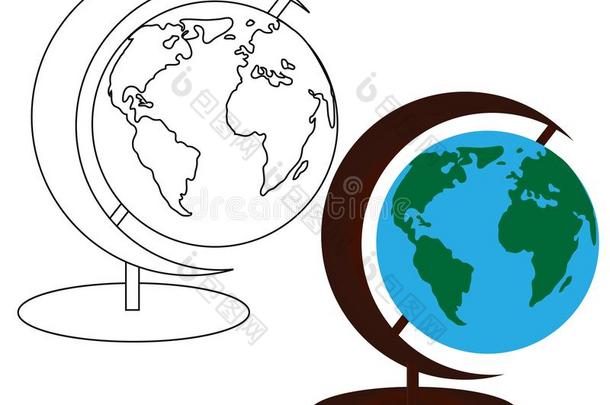 球关于行星地球和政治的地图关于世界.隔离的向wickets三柱门