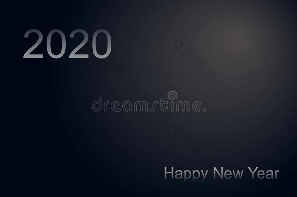 幸福的新的年<strong>2020数字</strong>.银文本向不光滑的黑的后座