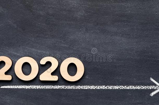 2020观念向时间线条和矢向粉笔背景