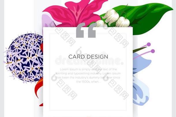 婚礼事件招待卡片设计和热带的花,invitation邀请